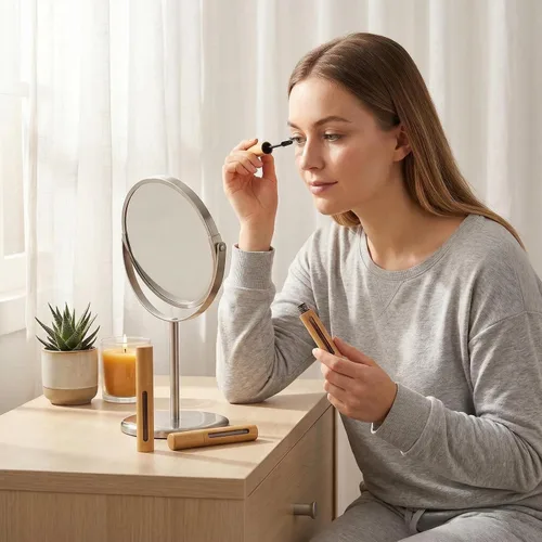 Vista 7 de 2 Uds. 6ML Vacío Apariencia de Bambú Pestañas Tubos Tubo de Rímel Soporte de Varita de Pestañas Contenedor Cosmético Maquillaje Muestra Embalaje