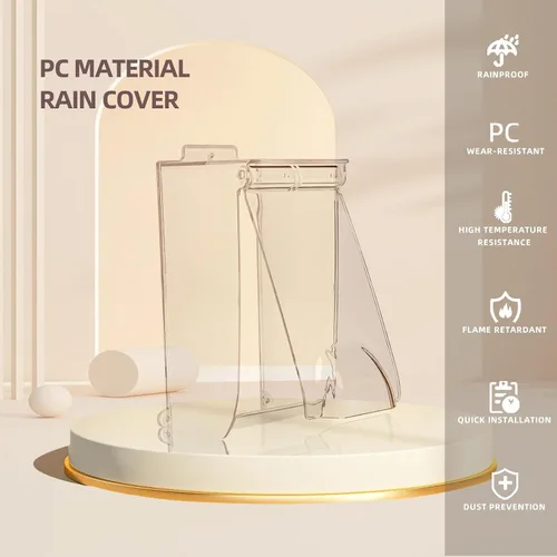 Vista 2 de Cubierta impermeable para teclado de puerta, tapa abatible transparente, cubierta impermeable para timbre de puerta, resistente a la intemperie
