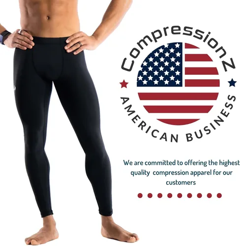 Vista 5 de CompressionZ - Pantalones de compresión para hombre, leggings de correr para hombre, leggings deportivos.
