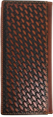 Vista 2 de Western - Cartera de piel de vacuno con diseño de estrella solitaria de piel de vaca larga