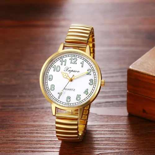 Vista 2 de Avaner Relojes de pulsera elásticos para mujer reloj de cuarzo analógico de fácil lectura con manecillas luminosas para mujeres y señoras