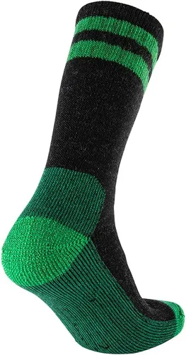 Vista 6 de Cerebro Calcetines de lana merino para hombre, calcetines acolchados a media pantorrilla que absorben la humedad, calcetines de senderismo
