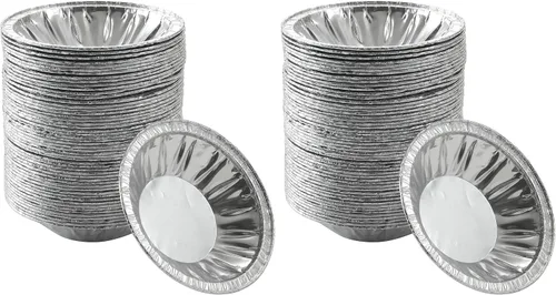 Vista 8 de Waytiffer 50 Pack - Sartenes para tartas de 4 pulgadas, Mini latas para tartas de aluminio desechable resistente para tartas/pasteles de papel