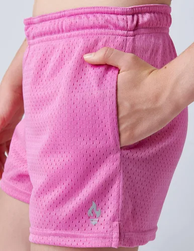 Vista 3 de Paquete de 4 pantalones cortos deportivos para niñas con bolsillos, pantalones cortos de correr de 3 pulgadas para niños, adolescentes, fútbol