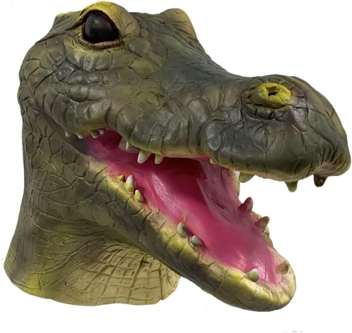 Vista 3 de Gmasking Máscara de cabeza de cocodrilo de látex para disfraz de fiesta de Navidad de Halloween