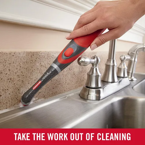 Vista 10 de Rubbermaid Reveal Power Scrubber with Multi-Purpose Head, Cordless Electric Battery Powered Scrub Brush, Water Resistant, for