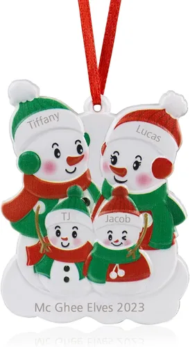 Vista 33 de JewelOra Adornos de Navidad, personalizados de 2 a 6 miembros de la familia, adorno personalizado para árbol de Navidad, decoraciones de vacaciones