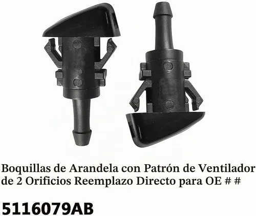 Vista 2 de 5116079AB - Boquillas de limpiaparabrisas prémium aptas para Dodge Journey 2009-2020, Avenger 08-11 para Chrysler PT Cruiser 01-10, 200/Sebring