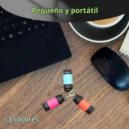 Vista 2 de UCEC Mini llavero linterna, linterna de viaje USB antorcha