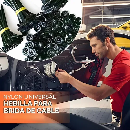 Vista 6 de 200 hebillas universales de nailon con caja de almacenamiento de polipropileno. El kit de herramientas Fixion incluye bridas multifuncionales