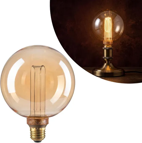 Vista 10 de Bombilla Edison regulable E26 Vintage Round LED Light Low Lumen Ámbar G80