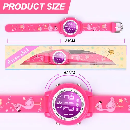 Vista 6 de Viposoon Relojes LED impermeables para niños con alarma - Juguetes para niños de 3 a 10 años