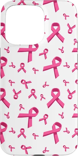 Vista 31 de Funda de soporte para iPhone 17 de mujeres de concientización sobre el cáncer de mama con patrón de cinta rosa