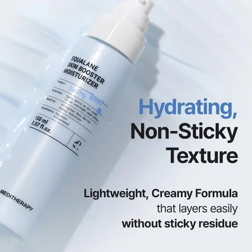 Vista 7 de MEDITHERAPY Squalane Skin Booster Moisturizer – 8% escualano + pantenol + ácido hialurónico Crema hidratante facial hidratante para piel sensible