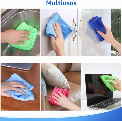 Vista 7 de 12 paños de limpieza de microfibra de alta calidad, altamente absorbentes, suministros de limpieza para el hogar, para toallas de cocina, paños