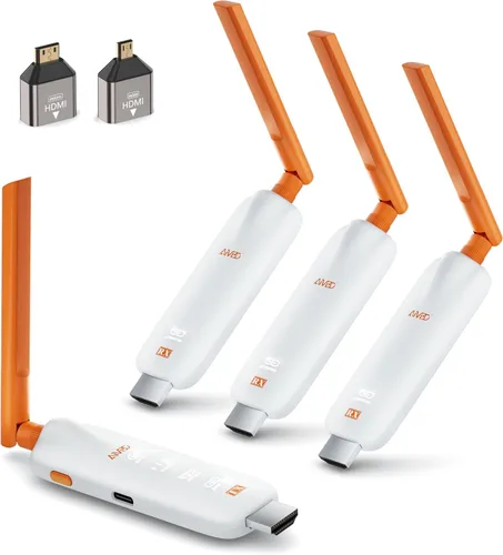 Vista 10 de TIMBOOTECH Receptor HDMI inalámbrico y transmisor con pantallas LED, hasta 6 RX, salida HD 4K/1080P, 5.8GHz, divisor HDMI inalámbrico