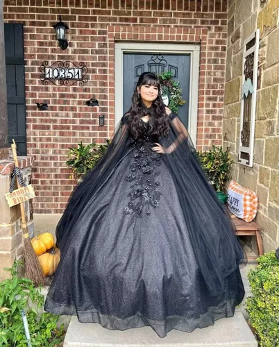 Vista 13 de Ftupza Preciosos vestidos de quinceañera florales 3D vestidos de tul hinchados para mujeres fuera del hombro vestido de fiesta largo FFtu09