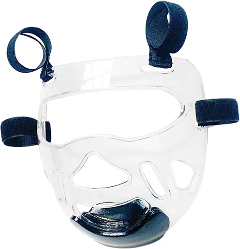 Vista 4 de DYNWAVE Máscara de taekwondo transparente, cubierta protectora extraíble para la cabeza, protector facial, protector facial engrosamiento para artes