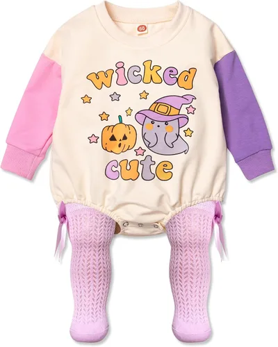 Vista 10 de Baby My First Halloween - Conjunto de ropa para niñas, conjunto de pantalones y sudadera Calabaza