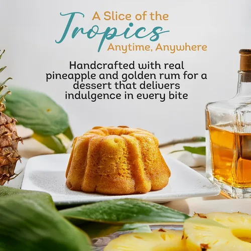 Vista 6 de TORTUGA Pastel de ron de piña caribeño – 4 onzas – Caja de 60 – El regalo gourmet perfecto para rellenar calcetines, cestas de regalo y regalos