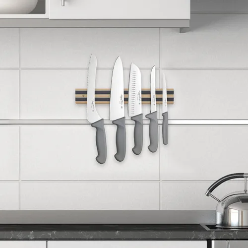 Vista 5 de HIC Kitchen Soporte magnético para cuchillos y barra de almacenamiento de herramientas, madera, 12 pulgadas, 12 pulgadas