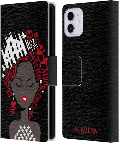 Vista 89 de Head Case Designs Officially Licensed AC Milan Dream Big Children Leather Wallet Case Compatible with Apple iPhone 11