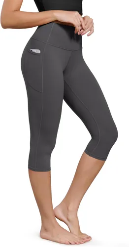 Vista 35 de ODODOS Pantalones capri de yoga suaves como mantequilla para salón con bolsillos para mujeres, leggings capri de cintura alta de 14"/19"/21
