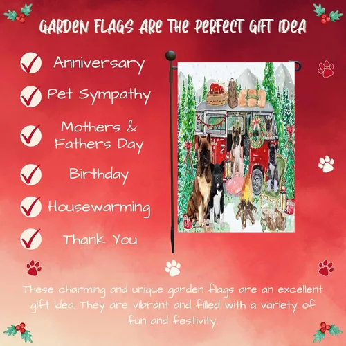 Vista 7 de Doggie of the Day American Akita Dogs Garden Flags - Christmas Time Camping - Double Sided - Yard Porch Lawn Spring Decorative Gift - Home Decor 12