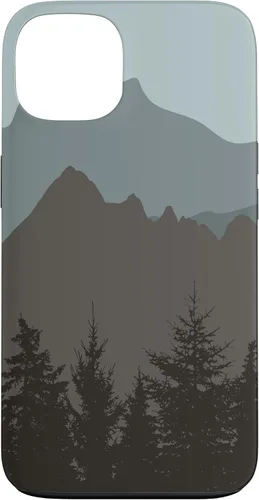 Vista 7 de Mountains Peaks - Carcasa para iPhone 17, diseño abstracto de paisaje natural, color gris y azul