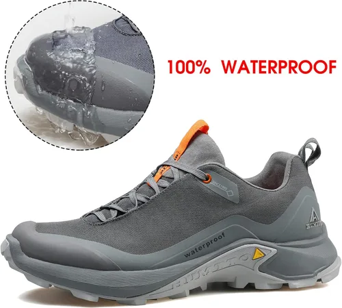 Vista 2 de HUMTTO Zapatos de senderismo impermeables para todo terreno, ligeros, transpirables, para senderismo, senderismo, antideslizantes, para exteriores