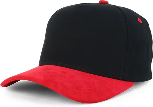 Vista 27 de Trendy Apparel Shop Gorra de béisbol combinada de 5 paneles de algodón y gamuza Piedra real