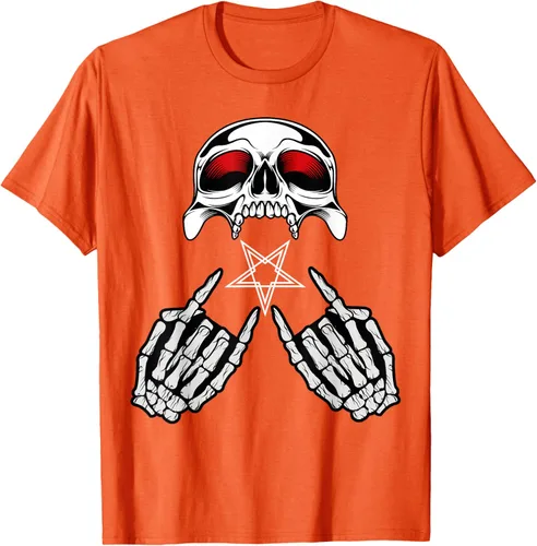 Vista 45 de Camisas de metal pesado con diseño de abanico de metal Negro