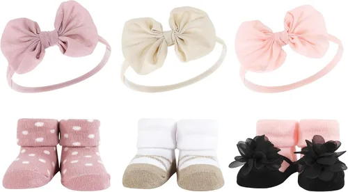 Vista 58 de Hudson Baby Conjunto de regalo de diadema y calcetines para niña