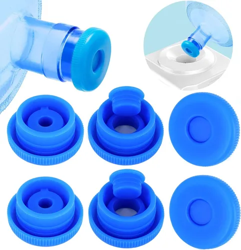 Vista 8 de Jell-Cell Tapa reutilizable para jarra de agua de 5 galones, tapas de botellas de agua para botellas de 2.165 in, tapas de silicona antiderrames