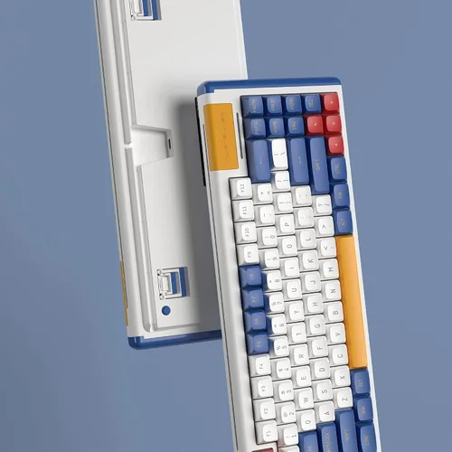 Vista 4 de DUSTSILVER Teclado K84 para juegos con cable, 75% de diseño de EE. UU., 84 teclas, ultra compacto, intercambiable en caliente, mini teclado