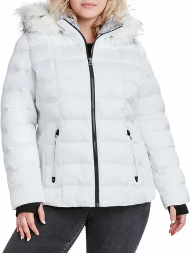 Vista 5 de Nautica Chaqueta acolchada de peso medio con capucha y ribete de piel sintética para mujer