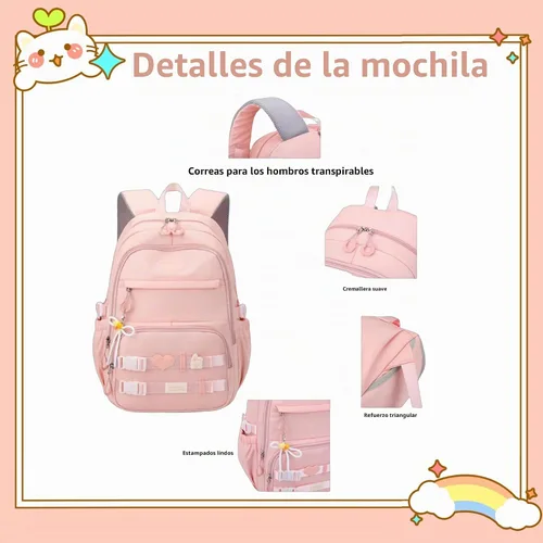 Vista 4 de Mochila con ruedas para niñas, mochila con ruedas para niños, mochila escolar con ruedas 2 ruedas - negro