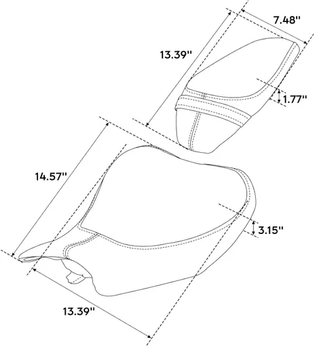 Vista 2 de C.C. RIDER Asiento de piloto para conductor y pasajero apto para Kawasaki Z900 2017-2024 07-Negro+Verde