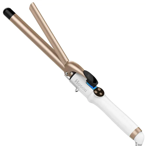 Vista 10 de Hoson Rizador profesional de 1/2 pulgada, barril de cerámica de turmalina, rizador de pelo para cabello largo y corto, guante incluido, dorado