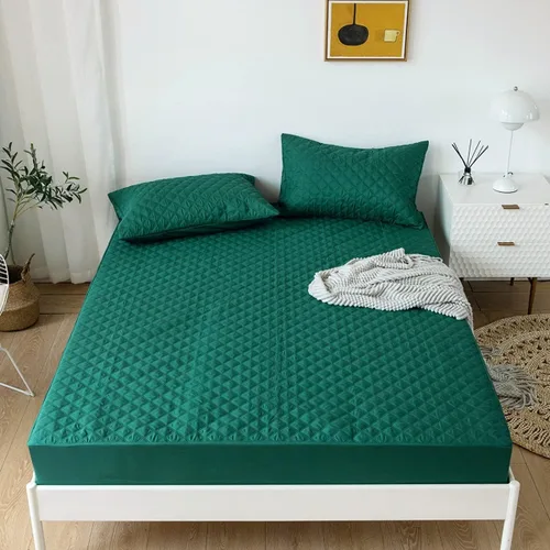 Vista 13 de jejeloiu Protector de colchón acolchado negro, 100% impermeable, transpirable, tamaño individual, protector de colchón de 14 pulgadas de profundidad