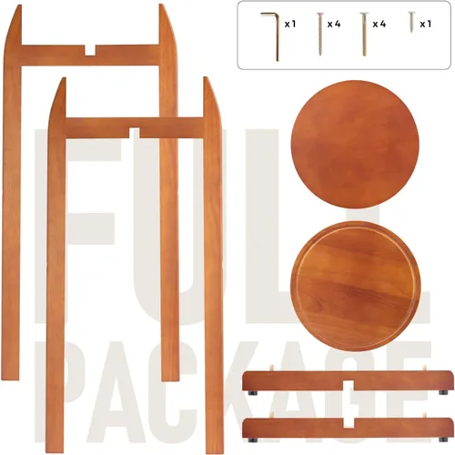 Vista 9 de Dispensador de agua de madera maciza natural (32.8 pulgadas de alto - 11.2 pulgadas de ancho) dispensador de bebidas con 2 estantes redondos