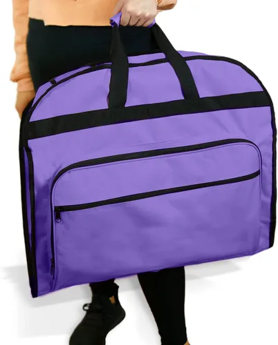 Vista 6 de DALIX 39" Bolsa de ropa Trajes Vestidos Ropa Plegable Zapato Bolsillo en Púrpura