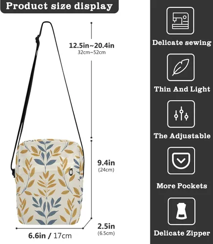 Vista 3 de Damask Pattern Vintage cute messenger bag mens shoulder bags crossbody Casual Everyday Purse Woman Handbag Shoulder Strap Adjustable Strap for