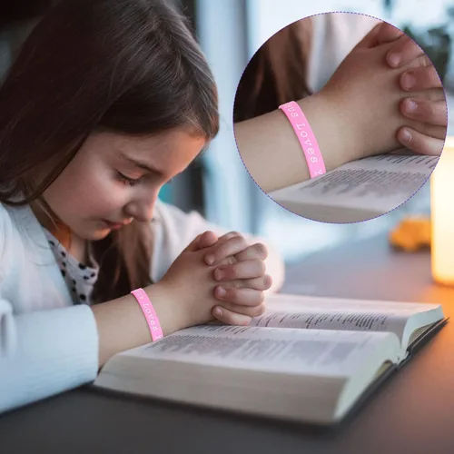 Vista 6 de Skylety Jesus Loves You - Pulseras de silicona para Pascua, coloridas pulseras de goma cristiana para niños, regalos de fiesta
