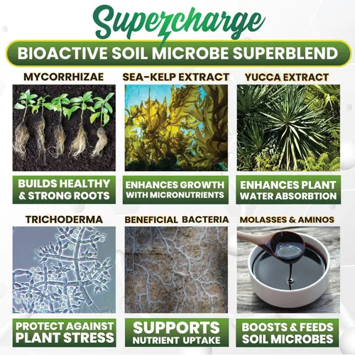 Vista 2 de Hongos micorrízicos con bacterias beneficiosas, Trichoderma, algas marinas, melaza, yuca, Smart Grower Supercharge Potenciador de raíces de plantas