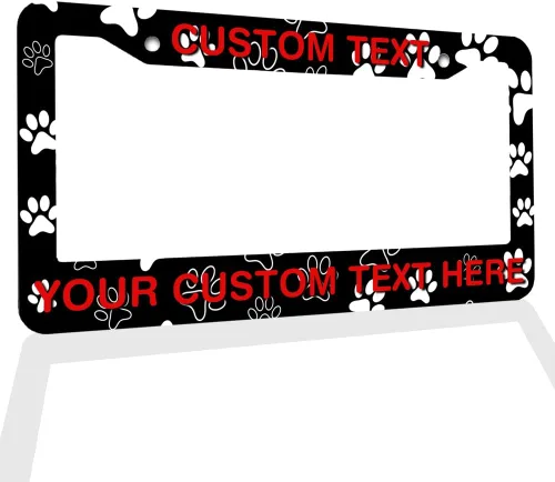 Vista 10 de Marcos de Matrícula con Cualquier Texto - Marco de Placa con Tu Mensaje Personalizado, Marco de Matrícula Personalizado con Nombre, Monograma, Logo