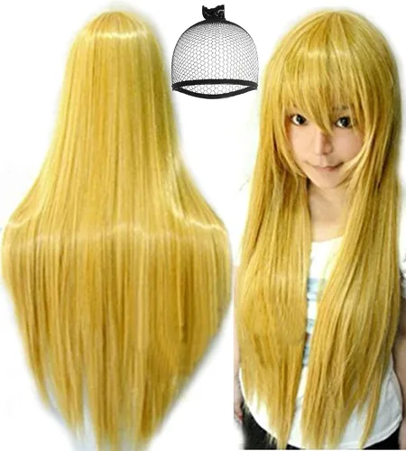 Vista 28 de anogol Vocaloid 32" 80 cm de largo recto de Cosplay peluca Pelucas Para Fiestas Halloween, Negro