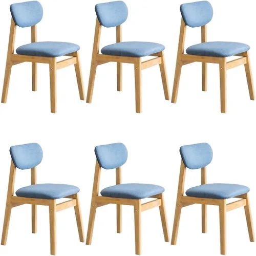 Vista 12 de YVYKFZD Dining Chairs Set, Solid Wood Kitchen Chairs, Upholstered Dining Room Chair with Curved Backrest, Living Room Chair with Removable Fabric