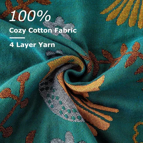 Vista 7 de LUTBM Manta bohemia para sofá de 50 x 60 pulgadas, 100% algodón, suave Animal-pájaro-a