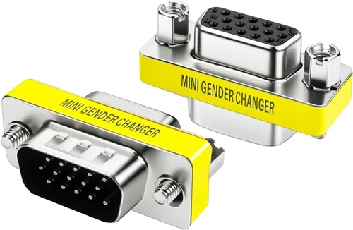 Vista 2 de Adaptador VGA, paquete de 5 acopladores macho a hembra, cambiador de género de alta resolución, SVGA, XGA, UXGA, Full HD, compatible con WUXGA